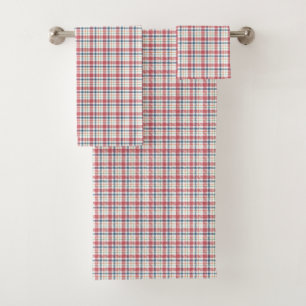 Classic Plaid Pattern Bath Towel Set