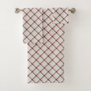 Classic Plaid Pattern Bath Towel Set