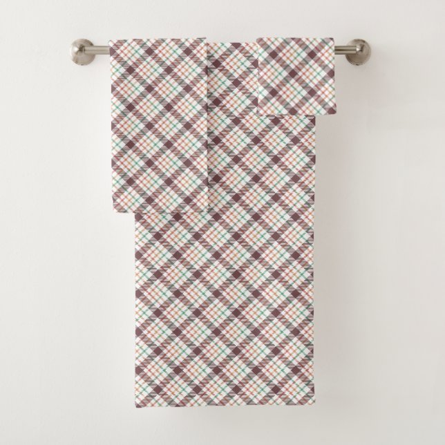 Classic Plaid Pattern Bath Towel Set (Insitu)