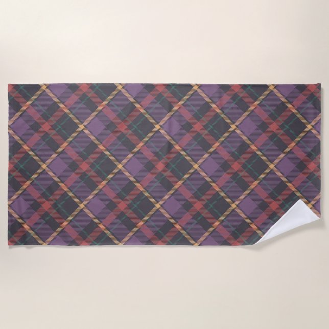 Classic Plaid Pattern Beach Towel (Front)