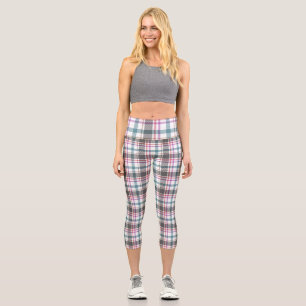 Classic Plaid Pattern Capri Leggings