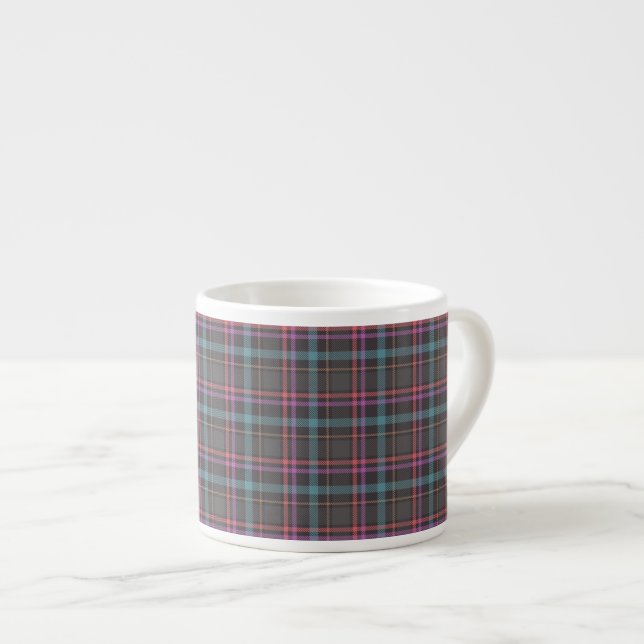 Classic Plaid Pattern Espresso Cup (Front Right)