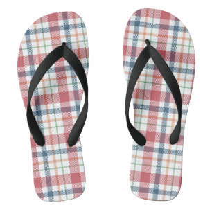 Classic Plaid Pattern Flip Flops