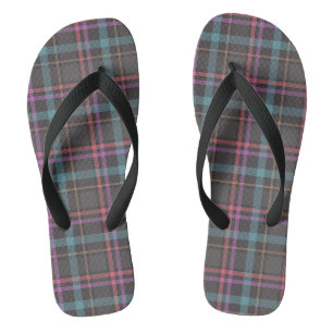 Classic Plaid Pattern Flip Flops
