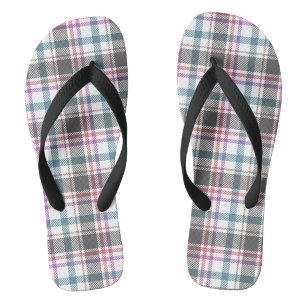 Classic Plaid Pattern Flip Flops