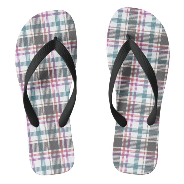 Classic Plaid Pattern Flip Flops (Footbed)