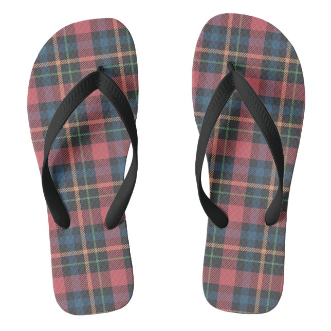 Classic Plaid Pattern Flip Flops (Footbed)