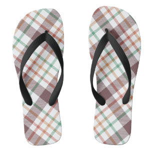 Classic Plaid Pattern Flip Flops