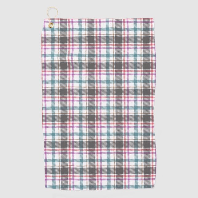 Classic Plaid Pattern Golf Towel (Front)