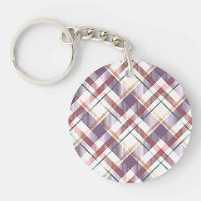 Classic Plaid Pattern Key Ring (Front)