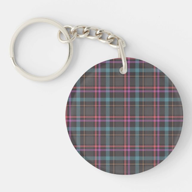 Classic Plaid Pattern Key Ring (Front)