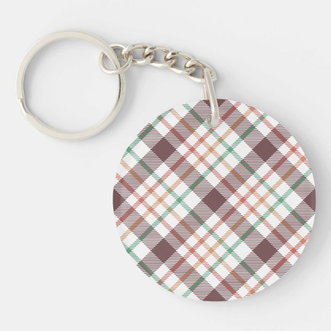 Classic Plaid Pattern Key Ring (Front)