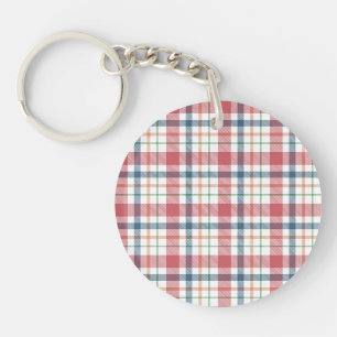 Classic Plaid Pattern Key Ring