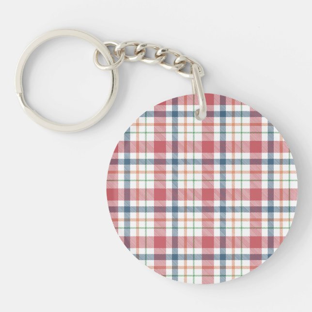 Classic Plaid Pattern Key Ring (Front)