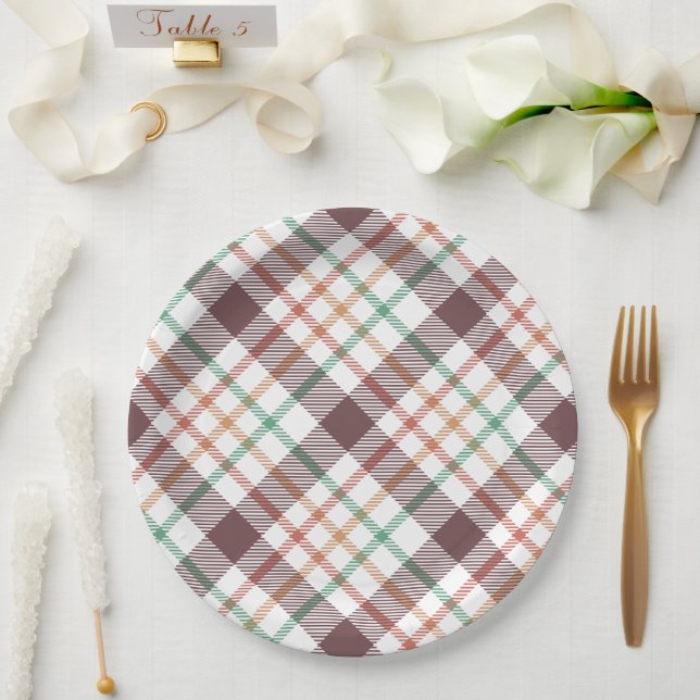 Classic Plaid Pattern Paper Plate (Wedding)