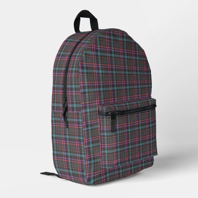 Classic Plaid Pattern Printed Backpack (Back Corner Left)