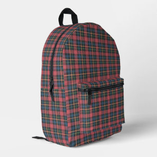 Classic Plaid Pattern Printed Backpack