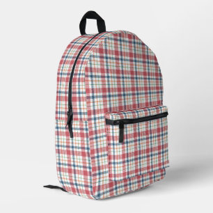 Classic Plaid Pattern Printed Backpack