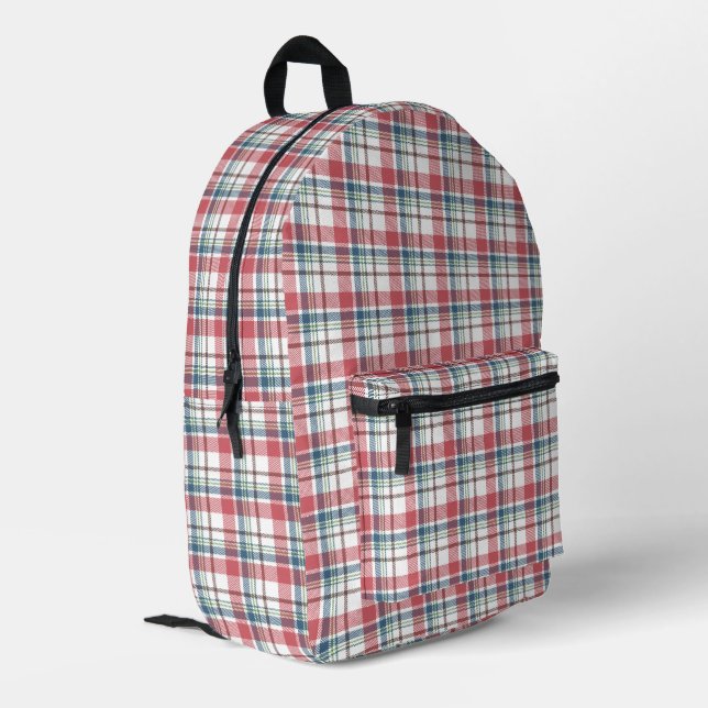 Classic Plaid Pattern Printed Backpack (Back Corner Left)