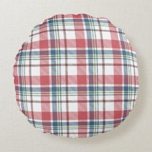 Classic Plaid Pattern Round Cushion