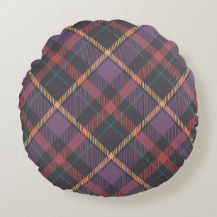 Classic Plaid Pattern Round Cushion