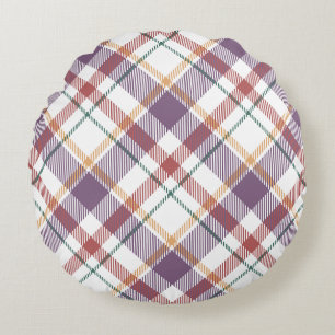 Classic Plaid Pattern Round Cushion