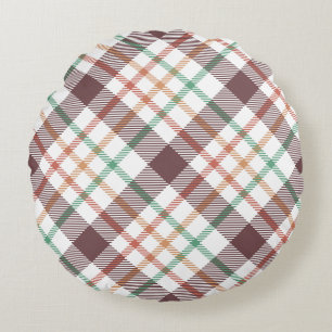 Classic Plaid Pattern Round Cushion