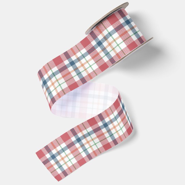 Classic Plaid Pattern Satin Ribbon (Front+Back)