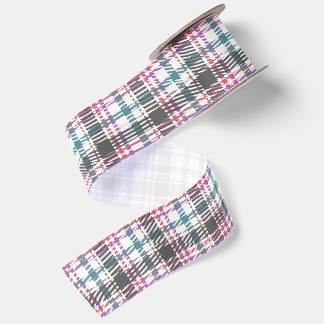 Classic Plaid Pattern Satin Ribbon (Front+Back)