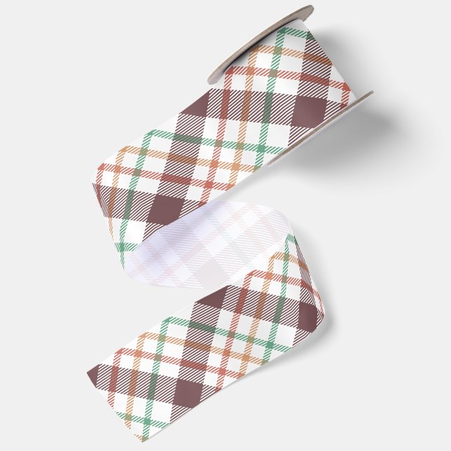 Classic Plaid Pattern Satin Ribbon (Front+Back)
