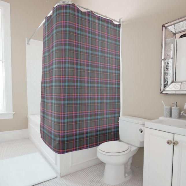 Classic Plaid Pattern Shower Curtain (In Situ)