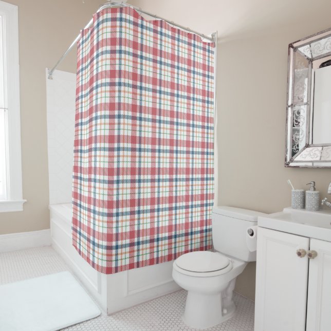 Classic Plaid Pattern Shower Curtain (In Situ)