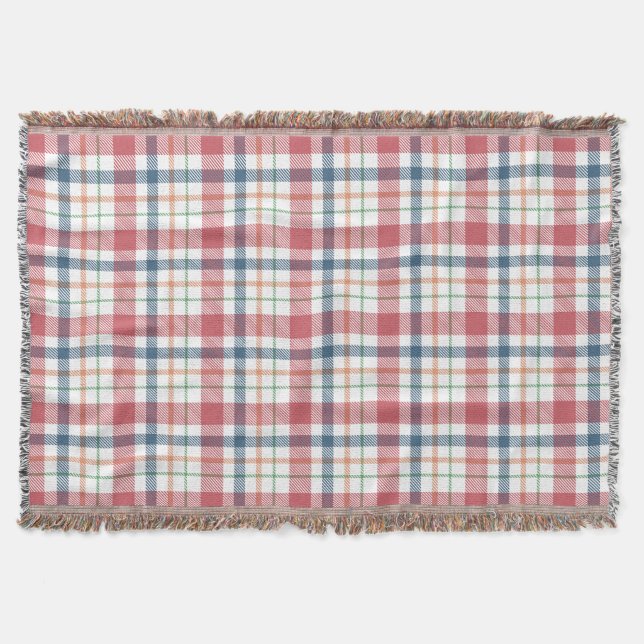 Classic Plaid Pattern Throw Blanket (Front)