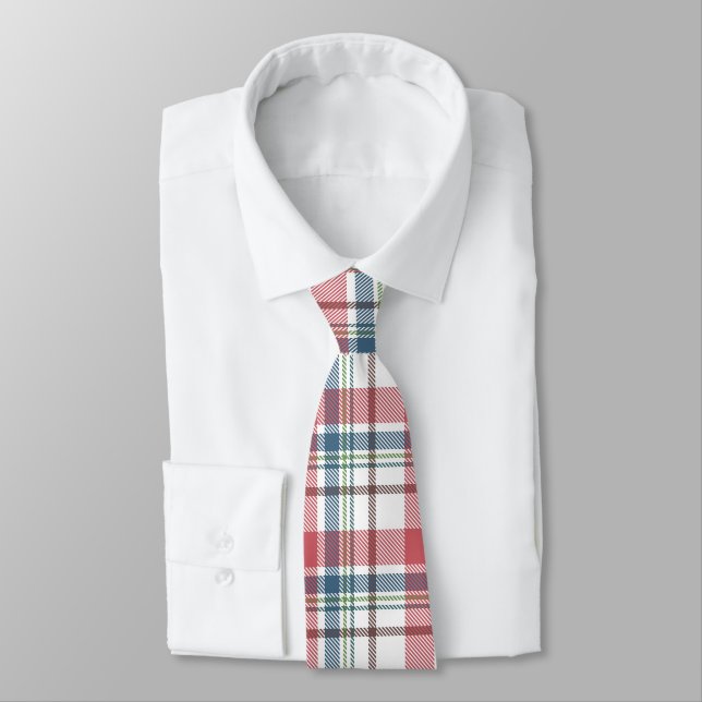 Classic Plaid Pattern Tie (Tied)