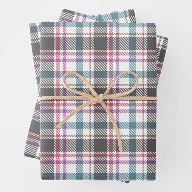 Classic Plaid Pattern Wrapping Paper Sheet (In situ)