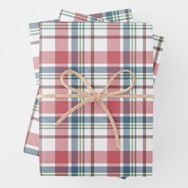 Classic Plaid Pattern Wrapping Paper Sheet (In situ)