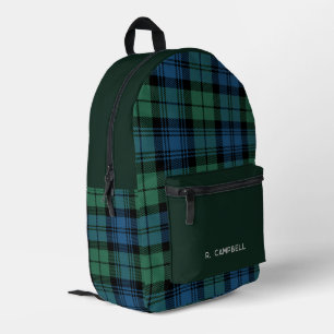 Classic Plaid Personalised Campbell Tartan Printed Backpack