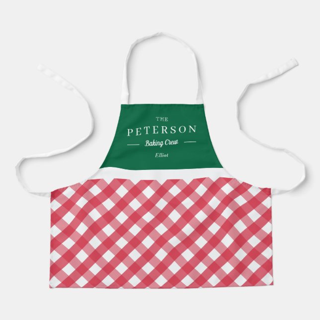 Classic Plaid Personalised Kid Apron (Front)
