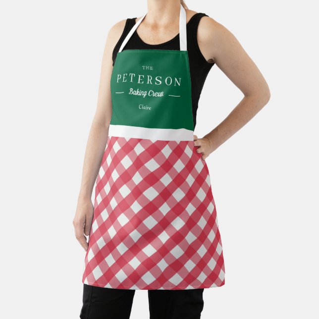 Classic Plaid Personalised Matching Family Apron (Insitu)