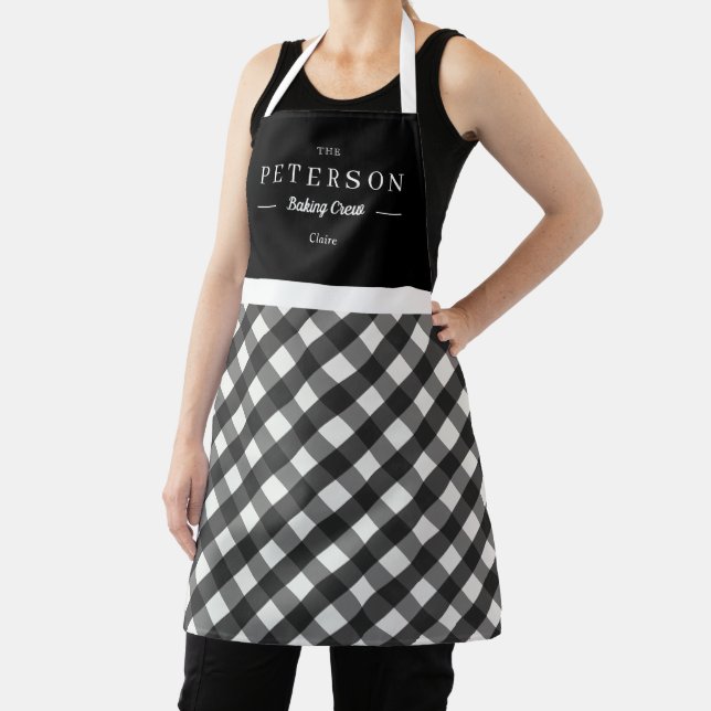 Classic Plaid Personalised Matching Family Apron (Insitu)