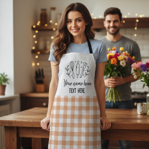 Classic Plaid Personalised Matching Family Aprons