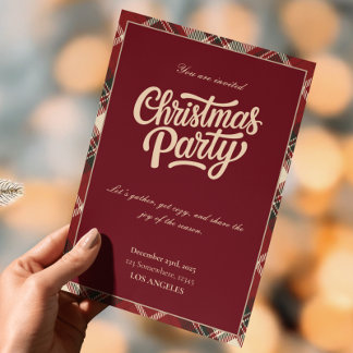 Classic Plaid Ralph Lauren Traditional Christmas Invitation