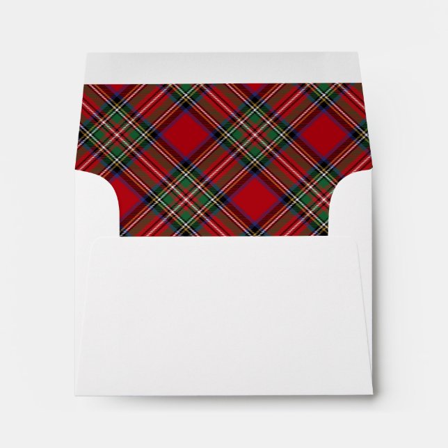Classic Plaid Red Green Christmas Stewart Tartan Envelope (Back (Bottom))
