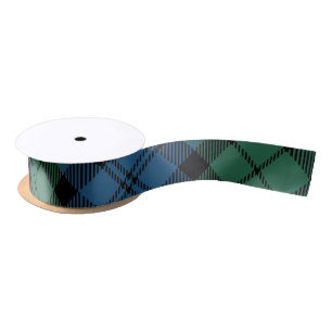 Classic Plaid Rustic Clan Campbell Green Tartan Satin Ribbon