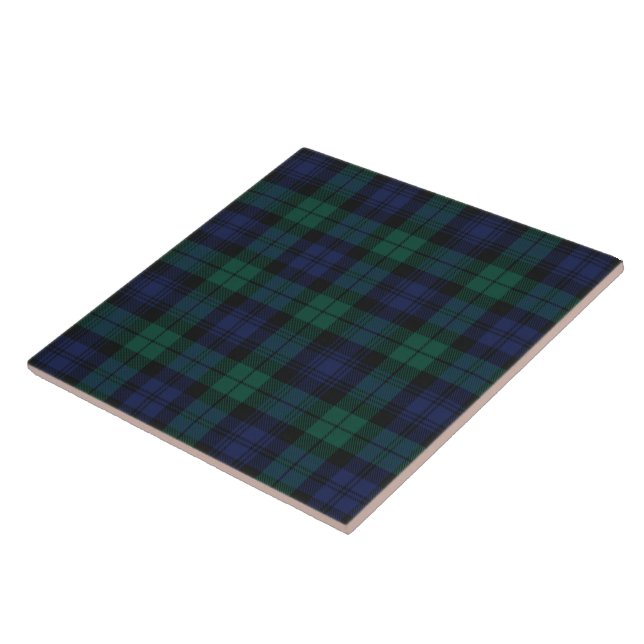 Classic Plaid Rustic Green Tartan Tile (Side)