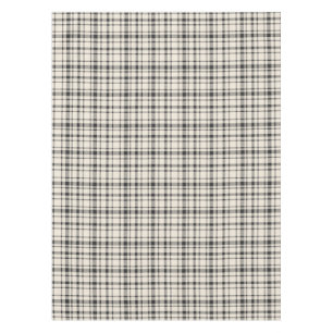 Classic Plaid Tartan Pattern-Black & White Tablecloth