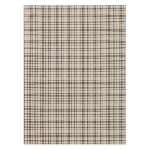 Classic Plaid Tartan Pattern-Dark Brown & Taupe Tablecloth