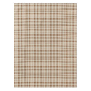 Classic Plaid Tartan Pattern-Light Brown & Taupe Tablecloth