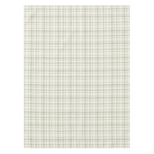 Classic Plaid Tartan Pattern-Mint Green & Cream Tablecloth