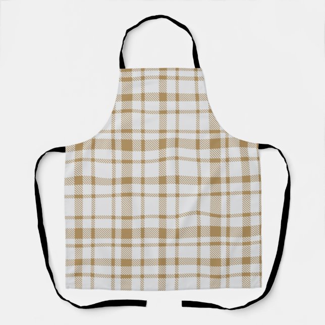 Classic Plaid Tartan Pattern-Warm Neutral Apron (Front)